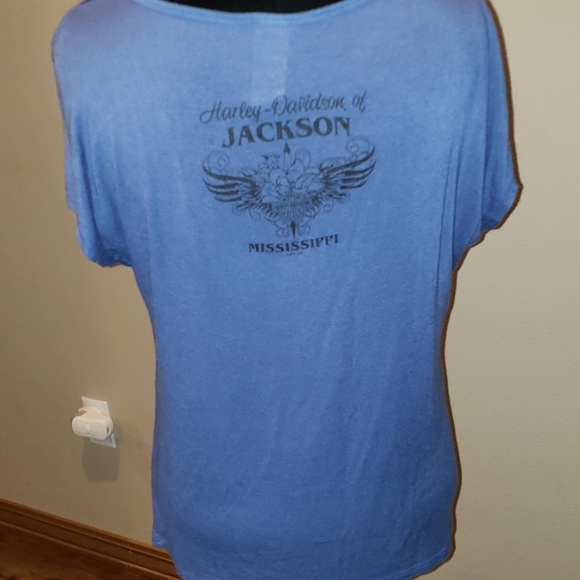 Harley Davidson blue silver tshirt soft loose fit - Picture 4 of 5